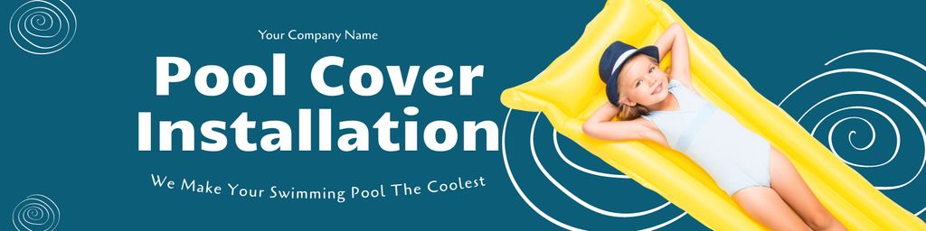 Pool Installation Services Offer LinkedIn Cover Modelo de Design