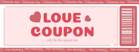Love Discount Voucher for Valentine's Day Coupon Design Template