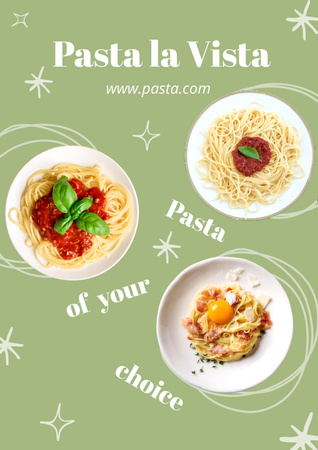 Italian Restaurant Ad with Traditional Dishs Poster Design Template