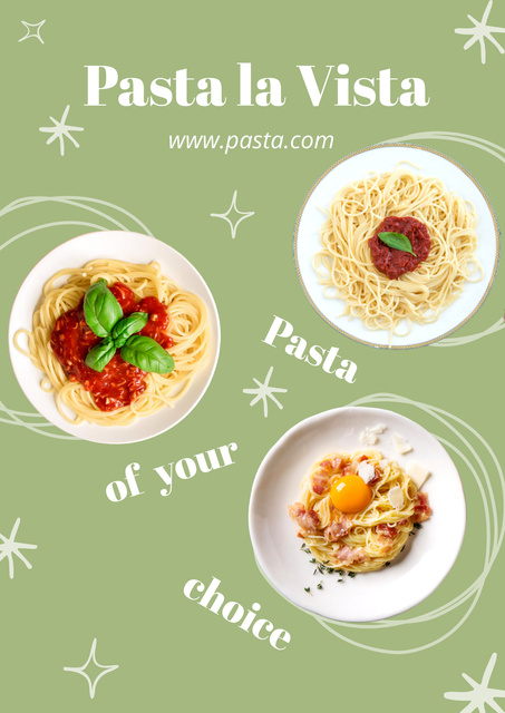 Italian Restaurant Ad with Traditional Dishs Poster – шаблон для дизайна