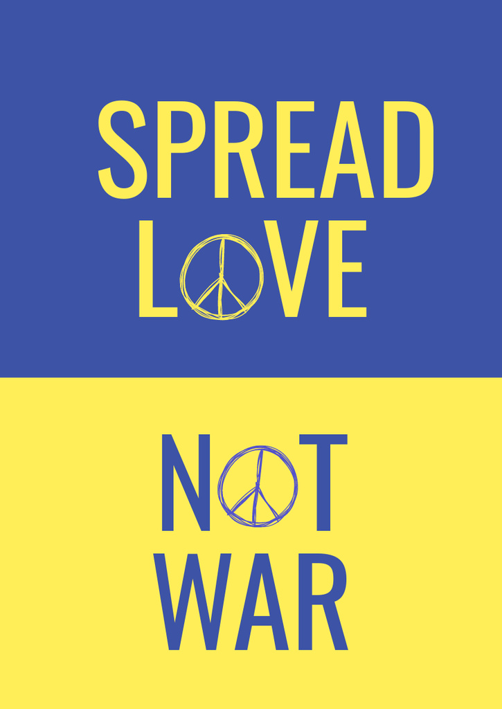 Awareness about War in Ukraine With Symbols And Quote Poster A3 Design Template