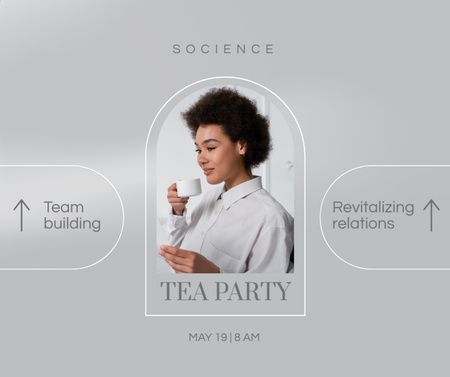 Tea Party Announcement Facebook Design Template