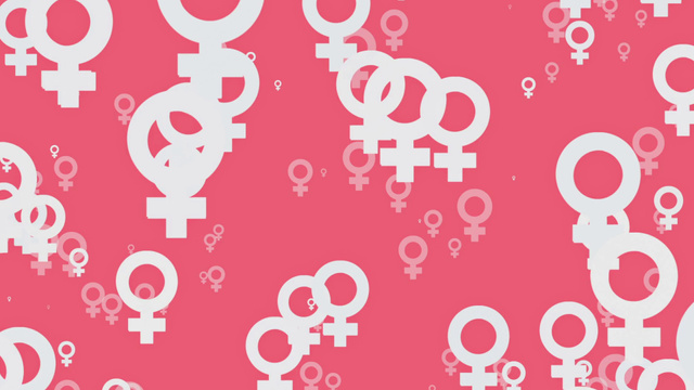 Platilla de diseño Women’s History Month With Female Symbol Zoom Background