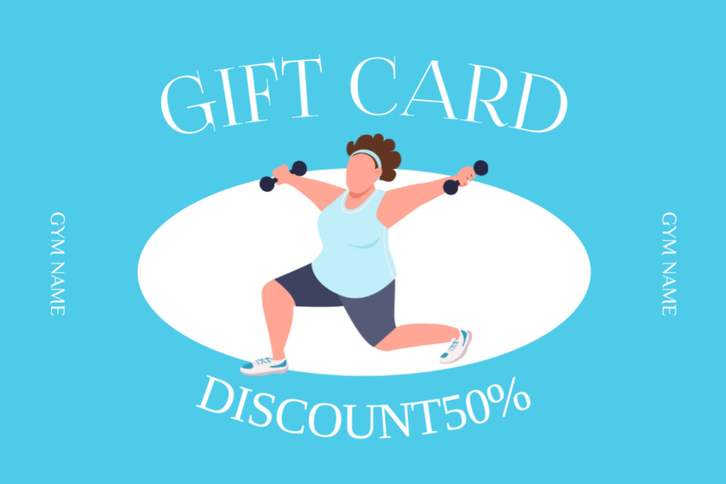 Free Yoga Classes Ad with Woman doing Workout Gift Certificate Modelo de Design