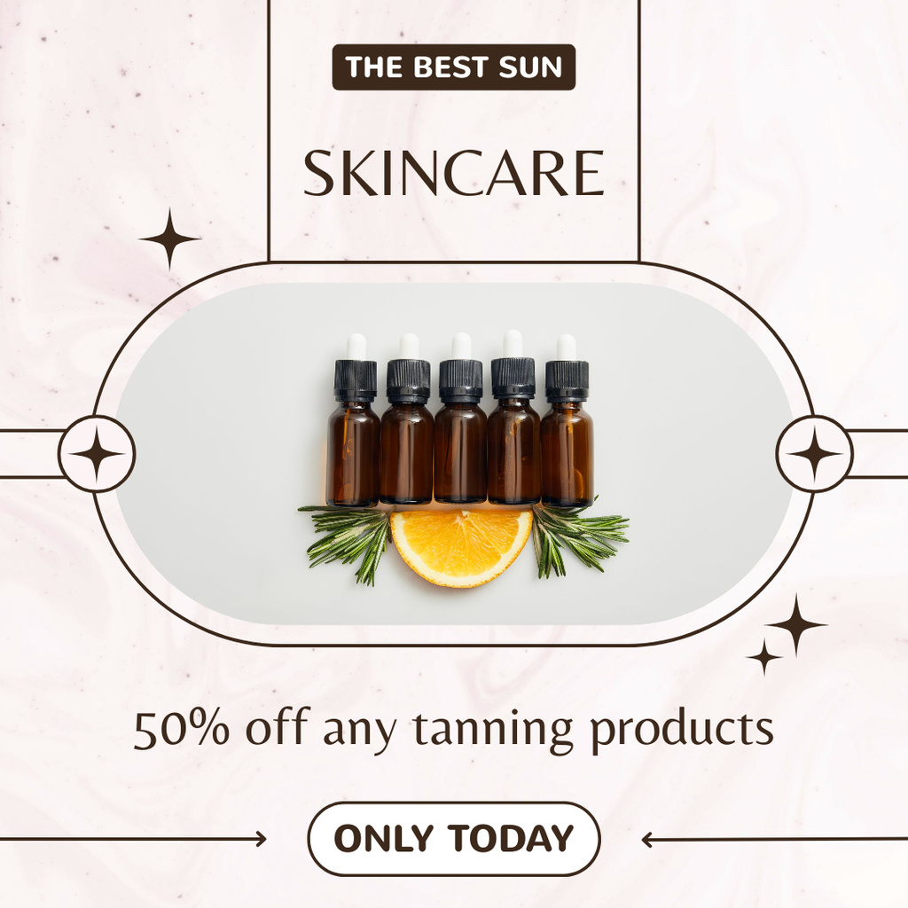 Discount on Best Tanning Serums Instagram AD – шаблон для дизайну