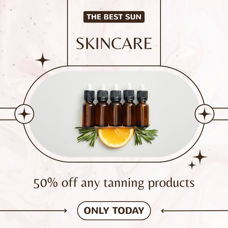 Discount on Best Tanning Serums Instagram AD Design Template