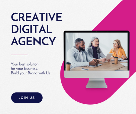 People working in Creative Digital Agency Facebook Design Template