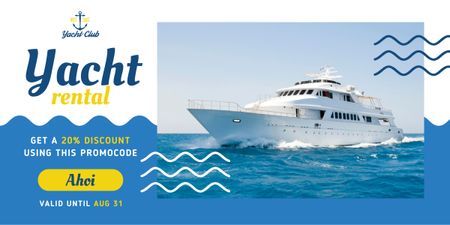 Yacht Trip Promotion Ship in Sea Image tervezősablon