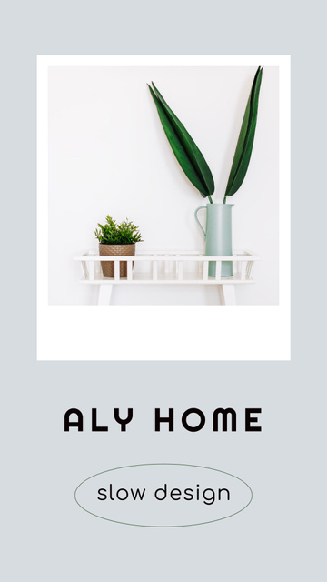 Interior Design Offer with Beautiful Houseplants Instagram Story Modelo de Design
