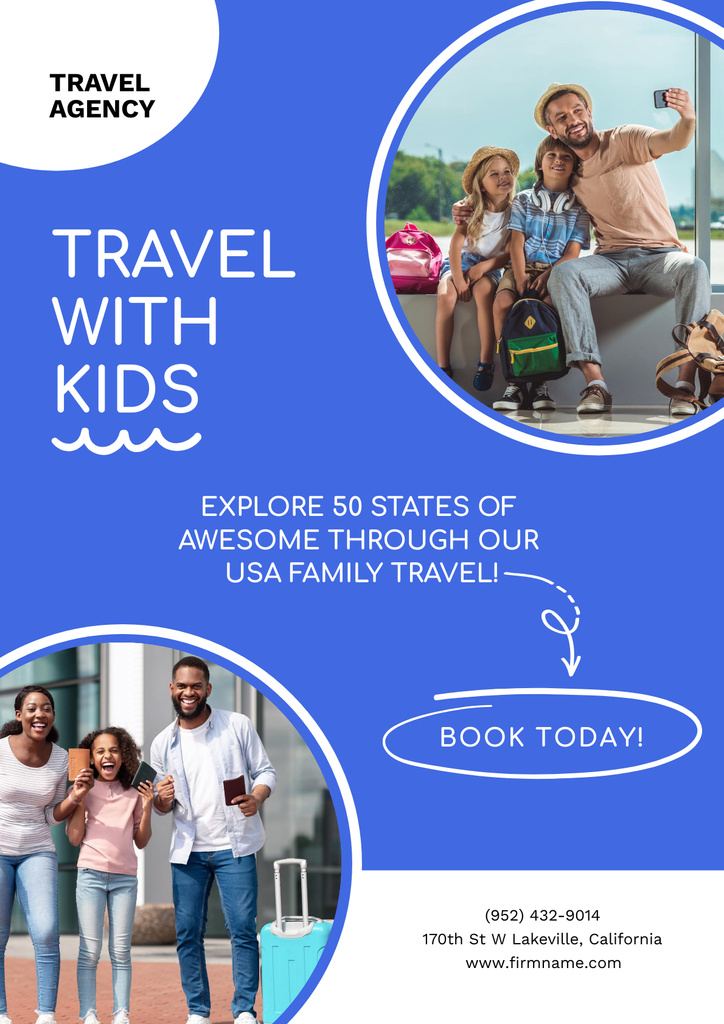 Plantilla de diseño de Travel Tour Offer for Family Poster 