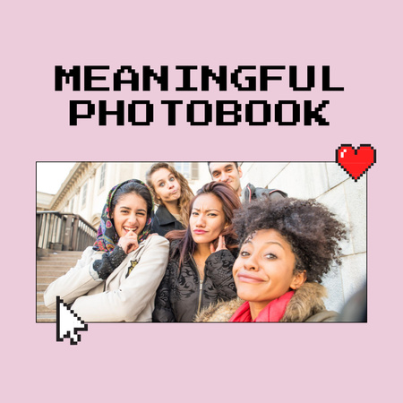 Designvorlage Memories Book with Cute Teenage Girls für Photo Book
