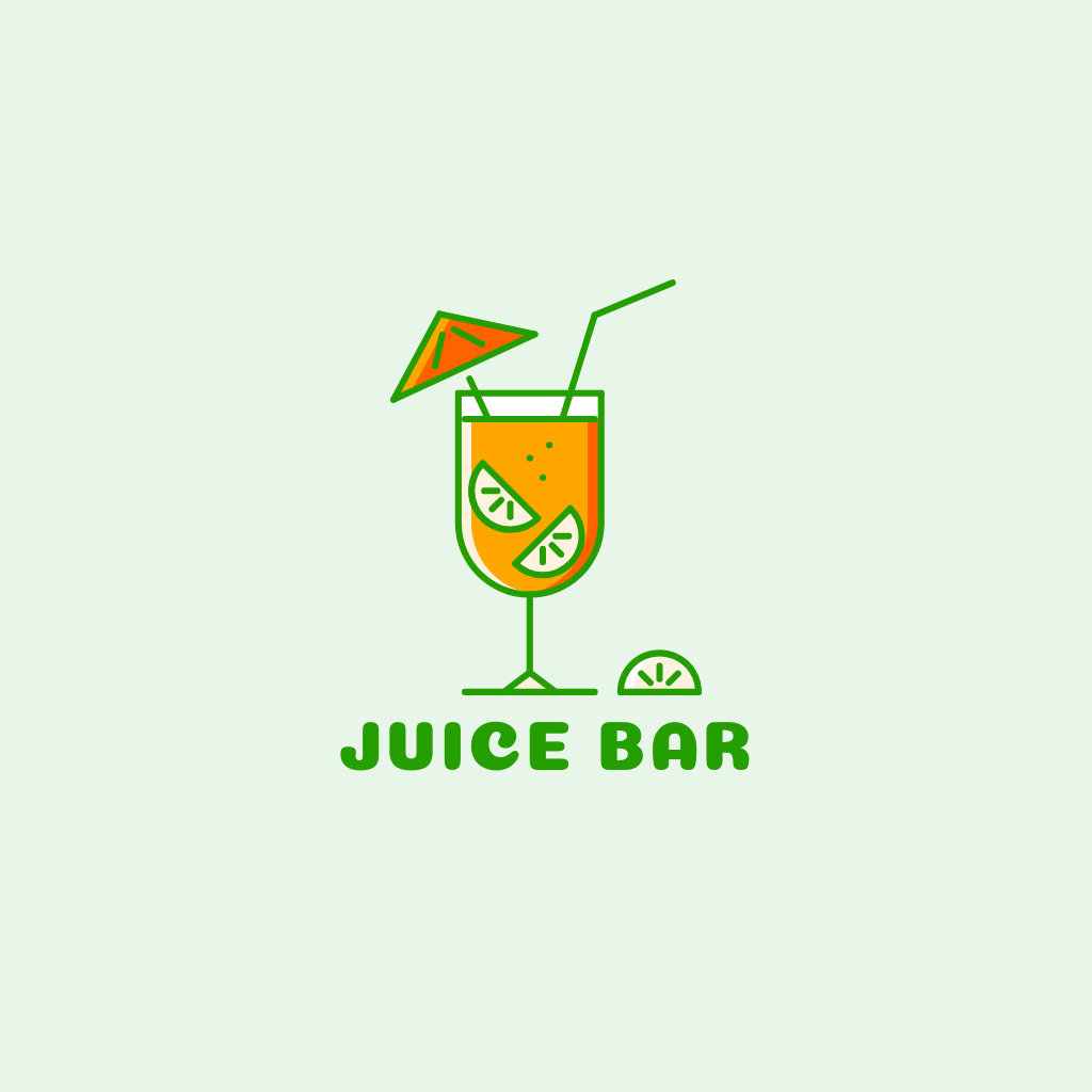 Natural Juice Bar Logo Design Template