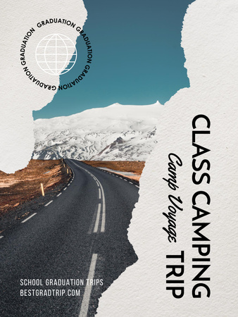 Ontwerpsjabloon van Poster US van Advertentie voor studentenreizen met besneeuwde bergen