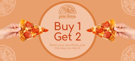 Tasty Pizza Discount Offer Coupon 3.75x8.25in Design Template