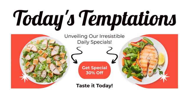 Ad of Today's Food Temptations Facebook AD Πρότυπο σχεδίασης