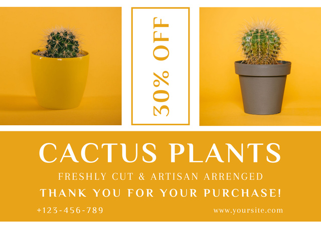 Plantilla de diseño de Cactus Plants for Sale Card 