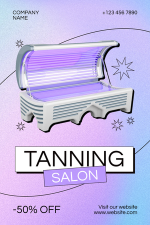 Discount on Salon Services with Tanning Bed Pinterest Design Template