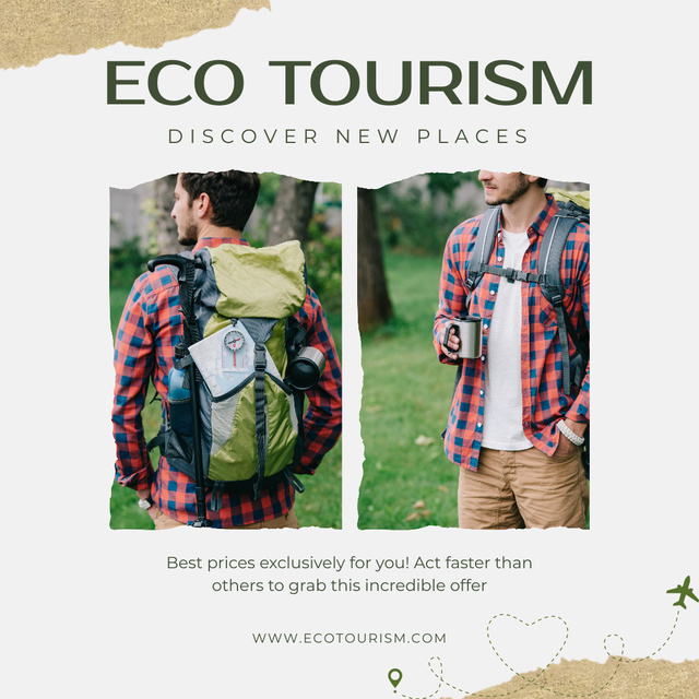 Designvorlage Inspiration to Discover New Places with Eco Tourism für Instagram