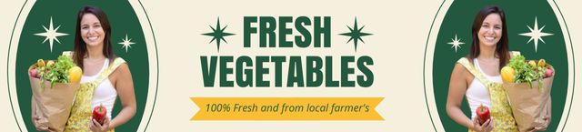 Ontwerpsjabloon van Ebay Store Billboard van Fresh Vegetables from Local Market