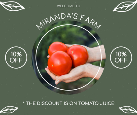 Προσφορά έκπτωσης σε Juicy Farm Tomatoes Facebook Πρότυπο σχεδίασης