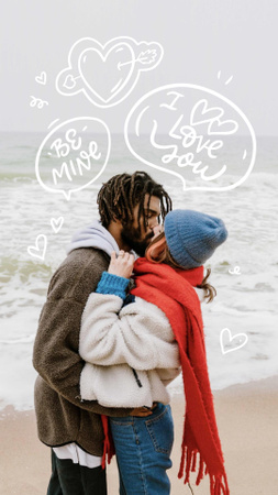 Valentine's Day Holiday with Cute Lovers Instagram Story Design Template