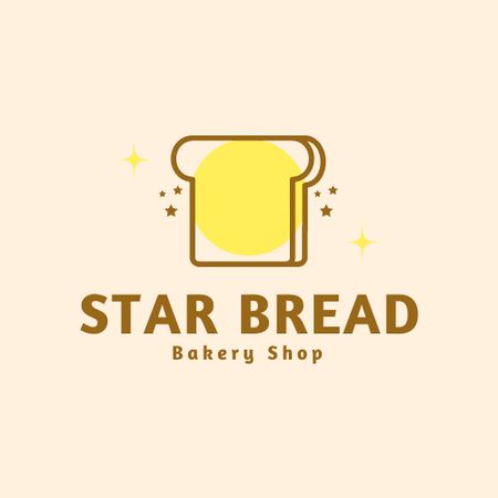 Bakery Ads with Piece of Bread Logo Tasarım Şablonu