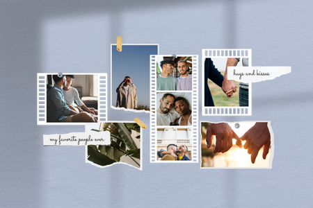 Beautiful Love Story with Cute LGBT Couple Mood Board Design Template