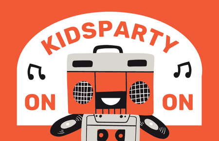Ανακοίνωση Kids Music Party Business Card 85x55mm Πρότυπο σχεδίασης