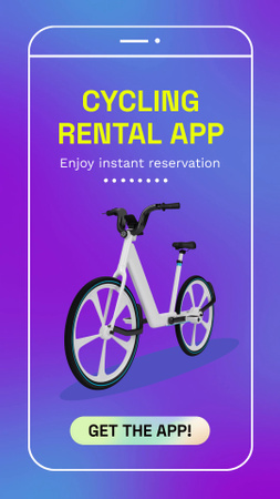 Designvorlage Comfy Cycling Rental Application Promotion für Instagram Video Story