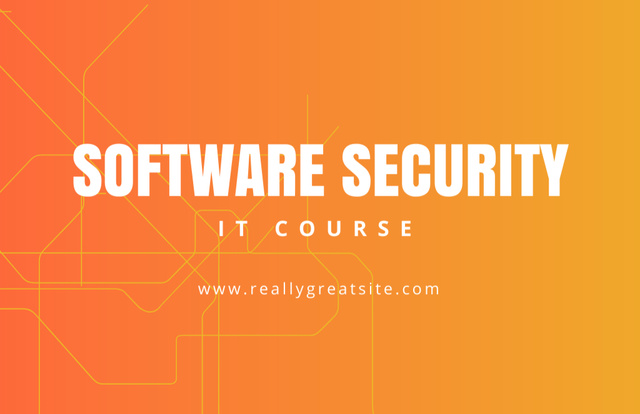 Software Security IT Course Announcement Business Card 85x55mm Design Template
