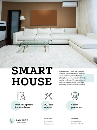 Plantilla de diseño de Technology of Smart House Poster US 