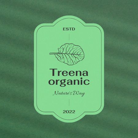 Organic Shop Offer with Leaf Illustration Logo Design Template
