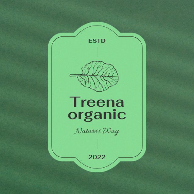 Organic Shop Offer with Leaf Illustration Logoデザインテンプレート