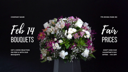 Affordable Bouquets For Valentine`s With Sale Offer Full HD video Design Template