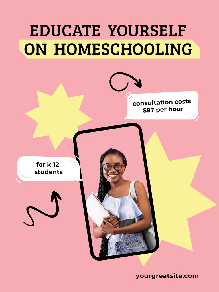 Home Education Ad Poster US Design Template