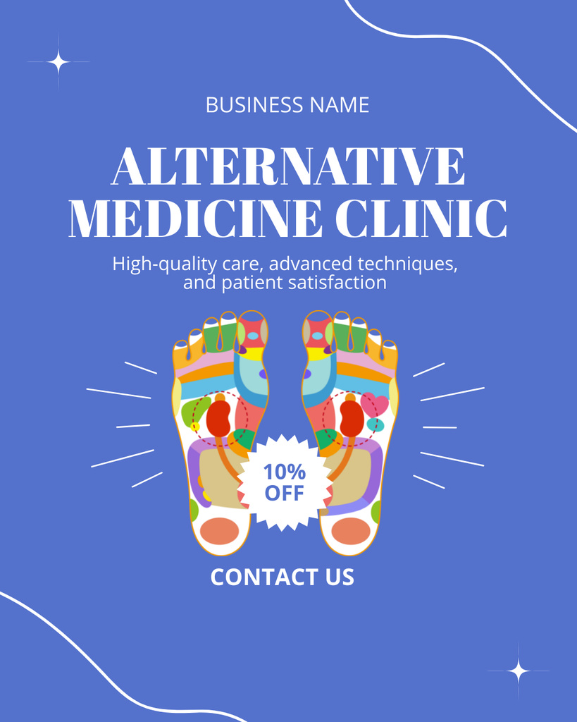 Alternative Medicine Clinic With Reflexology Treatment At Reduced Price Instagram Post Vertical – шаблон для дизайна