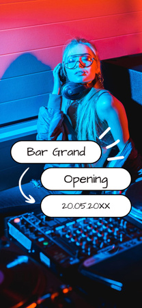 Designvorlage Große Bar-Eröffnung mit DJ für Snapchat Geofilter