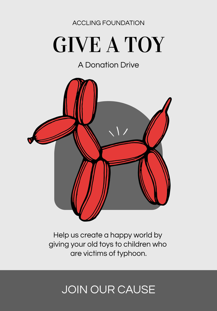 Collecting Children's Toys for Charity With Illustration Poster 28x40in Modelo de Design