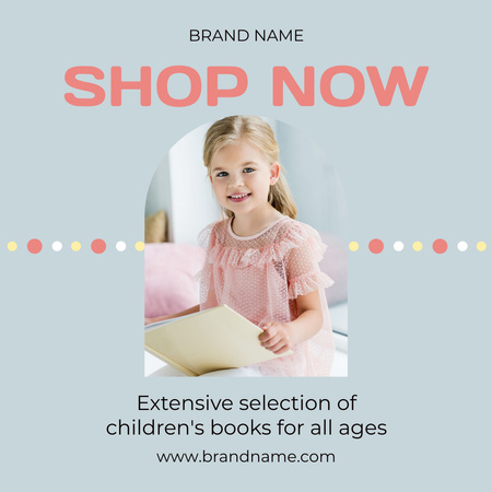 Shop Now Best Children Books Instagram Design Template
