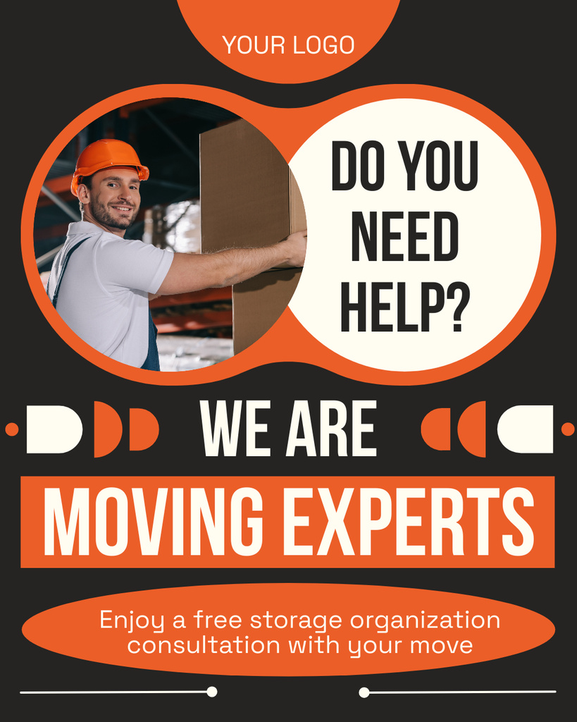 Services of Moving Experts with Friendly Deliver Instagram Post Vertical Design Template