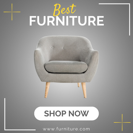 Contemporary Furniture Offer with Armchair In Gray Instagram tervezősablon