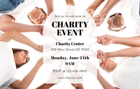 Welcome to charity event Invitation 4.6x7.2in Horizontal Design Template