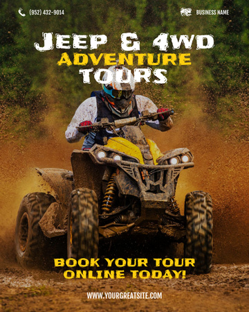 Off-Road Tours Offer Poster 16x20in Design Template