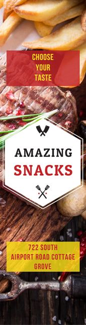 Snacks Offer with Grilled Meat Skyscraper – шаблон для дизайна