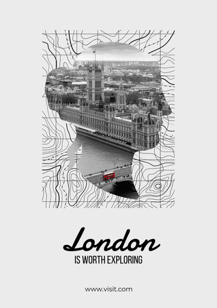 Ontwerpsjabloon van Poster van Rondleiding door Londen