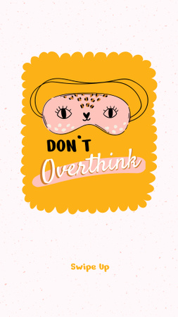 Mental Health Inspiration with Cute Eye Mask Instagram Story Design Template