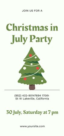 Christmas Party in July with Christmas Tree Flyer DIN Large Design Template