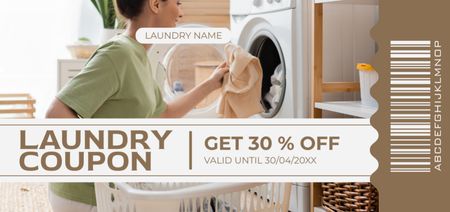 Discount Voucher for Customized Laundry Services Offer Coupon Din Largeデザインテンプレート