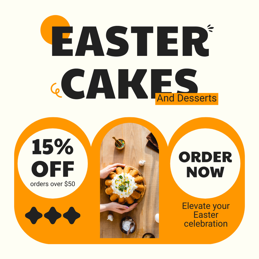 Designvorlage Easter Cakes Special Offer with Discount für Instagram