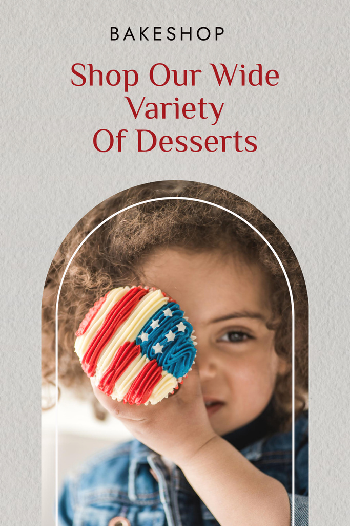 Modèle de visuel Patriotic Bakery Offering Cupcakes For USA Independence Day - Pinterest